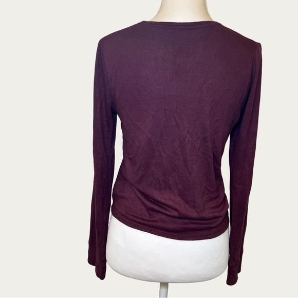 SO Women’s Maroon Long Sleeve Buttery Soft Tee with Graphic Size Large - Picture 2 of 11